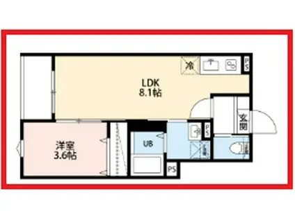 アマルフィ(1LDK/1階)の間取り写真