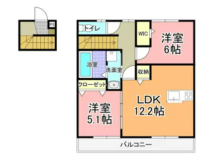 ルミエールブランシュ(2LDK/2階)の間取り写真