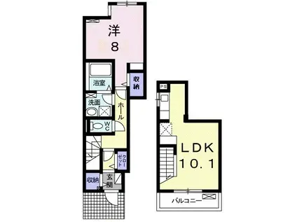 エトワールII A(1LDK/1階)の間取り写真
