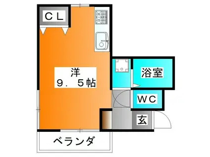 藤コーポ(ワンルーム/2階)の間取り写真