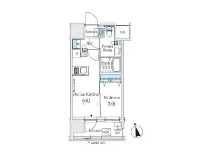 J.GRAN COURT 浅草(1DK/2階)の間取り写真