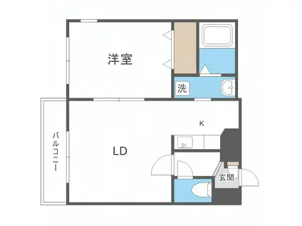 ラフィネ山鼻S23ビルディング(1LDK/3階)の間取り写真