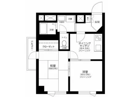 グランドゥール祐天寺(2DK/1階)の間取り写真