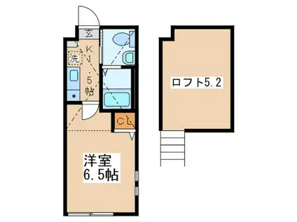 ラ・シャンス相模大野第28(1K/1階)の間取り写真