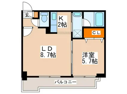MSTAGE(1LDK/4階)の間取り写真