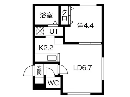 STARK南郷通(1LDK/2階)の間取り写真