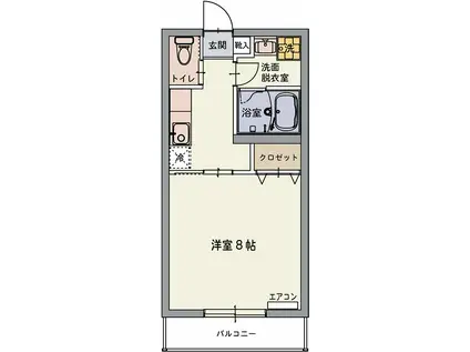 ラテラスIII(1K/3階)の間取り写真
