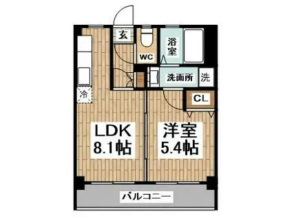 マツダマンション(1LDK/3階)の間取り写真