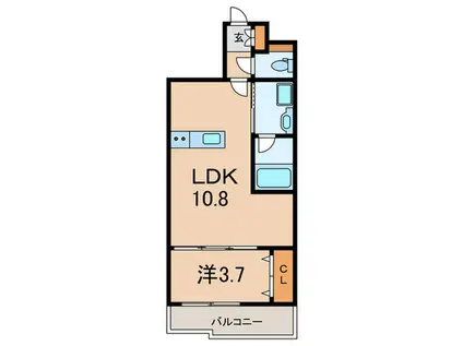 ウェルスクエア西宮(1LDK/1階)の間取り写真