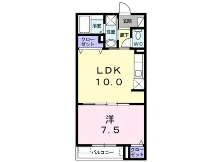 デスパシオ(1LDK/2階)の間取り写真