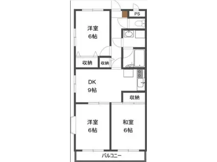 エミネント小手指Ⅱ号館(3DK/3階)の間取り写真