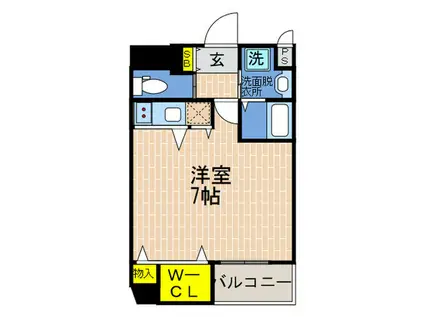 TOYOTOMI RESIDENCE INN 湊川公園(ワンルーム/7階)の間取り写真