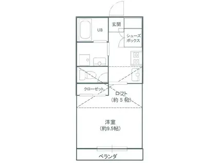 ソルパティオ(1K/2階)の間取り写真