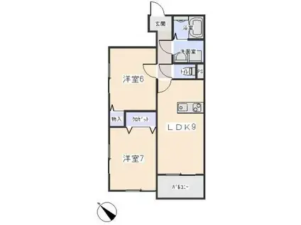 ラーラY・S(2DK/1階)の間取り写真