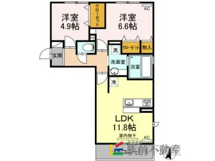 カーサ・ペキーノ(2LDK/3階)の間取り写真