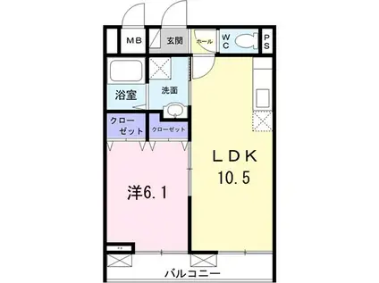 ウィルビレッジA(1LDK/2階)の間取り写真