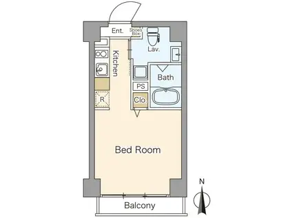 クレアツイオーネ上本町(ワンルーム/4階)の間取り写真