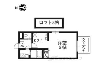 グランパルク(1K/2階)の間取り写真