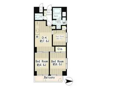 COURTINTERNATIONAL(3DK/5階)の間取り写真