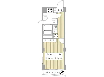 Y-FLAT(1K/4階)の間取り写真