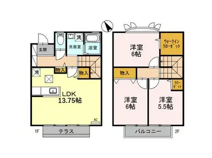 城東ペイサージュ(3LDK/1階)の間取り写真