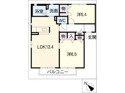 MASTTOWN松阪 D棟(2LDK/2階)の間取り写真