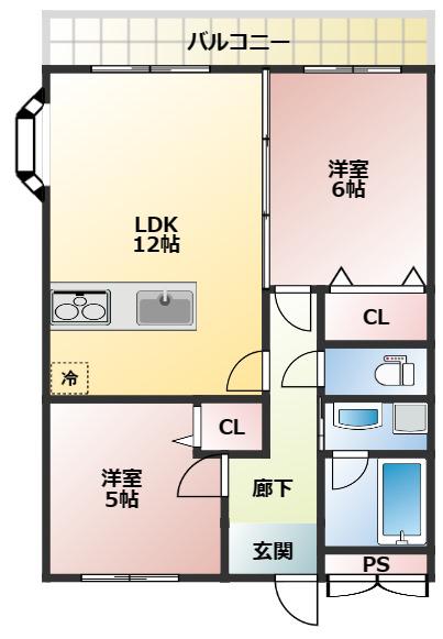 アーバンラファエロ(2LDK/3階)の間取り写真