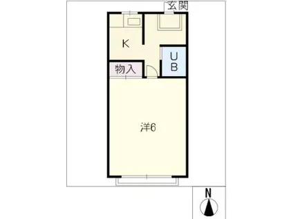 水崎ハイツ(1K/3階)の間取り写真
