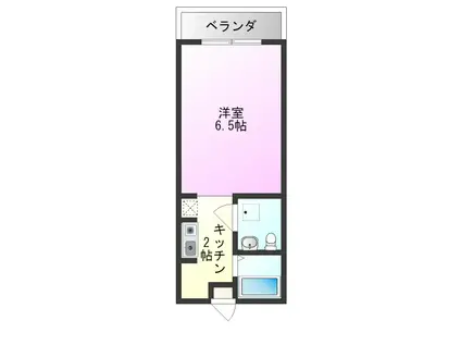 EASE COURT MAKABI(ワンルーム/2階)の間取り写真