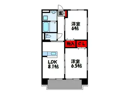 ユーミー門松(2LDK/1階)の間取り写真