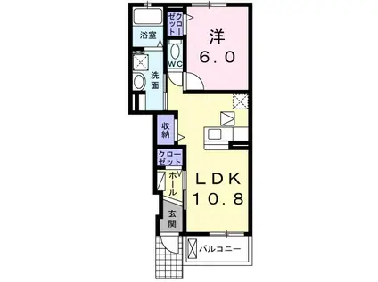 SUNLIT・S(1LDK/1階)の間取り写真