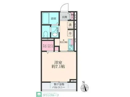 エイト唐木田(1K/2階)の間取り写真