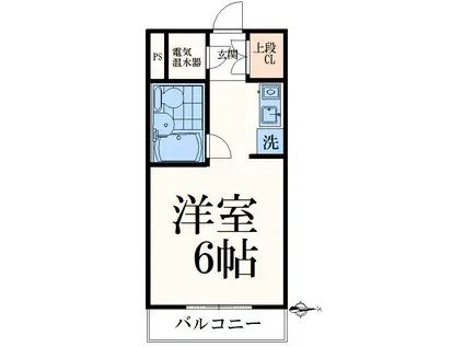 ハピネス東中野(ワンルーム/3階)の間取り写真