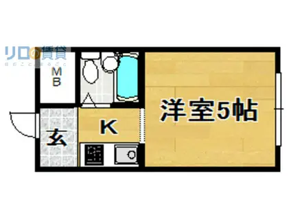 BULK COURT(1K/2階)の間取り写真