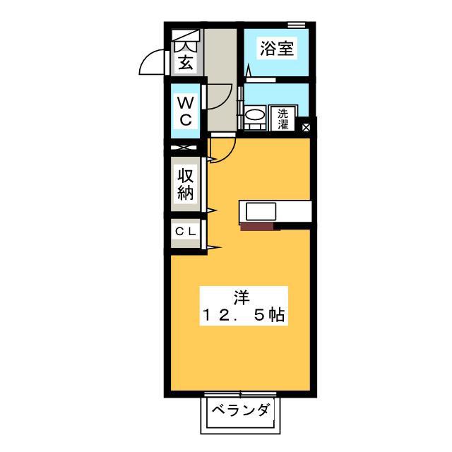 マノワール・K(ワンルーム/2階)の間取り写真
