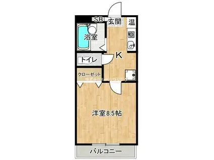 エクラフェリーク(1K/2階)の間取り写真