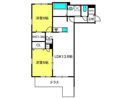 メゾンアーバンII(2LDK/1階)の間取り写真