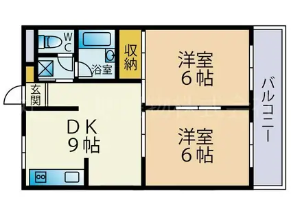 グレースタカハシ(2DK/3階)の間取り写真