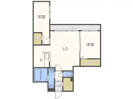 ミュンヘンスクエアII番館(2LDK/2階)の間取り写真
