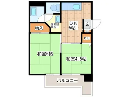 ハイツBON(2DK/3階)の間取り写真