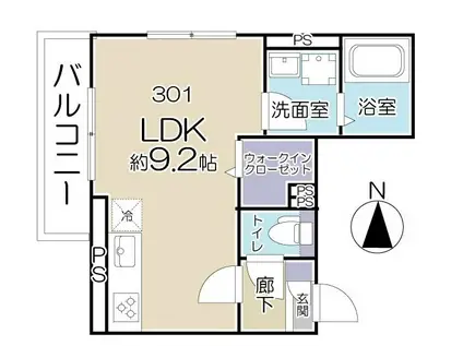 メゾン・ド・エクセロン(ワンルーム/3階)の間取り写真