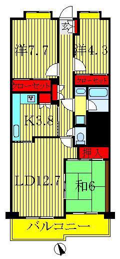 フォレスト早稲田(3LDK/3階)の間取り写真