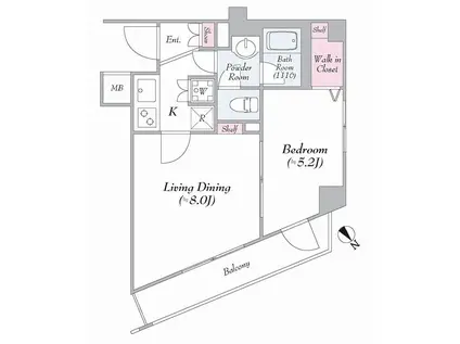 AXAS SHINITABASHI(1LDK/2階)の間取り写真