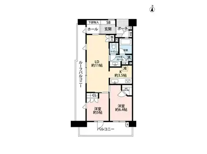 エコヴィレッジ光が丘公園(2LDK/7階)の間取り写真