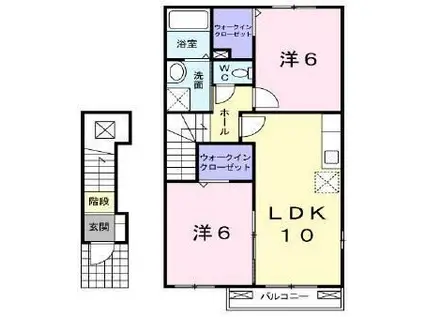 西武池袋線 東久留米駅 徒歩15分 2階建 築18年(2LDK/2階)の間取り写真