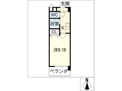 フジスター西浜田(1K/3階)の間取り写真