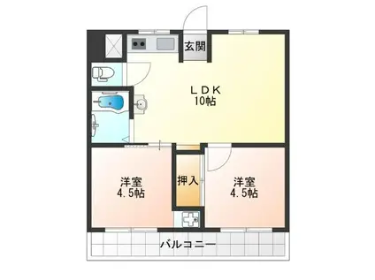 リアライズ玉出(2LDK/3階)の間取り写真
