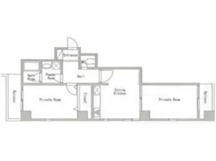 駒込TSビル(2LDK/7階)の間取り写真