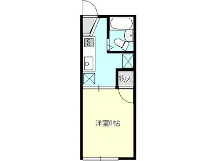 サン・フォレットB(1K/1階)の間取り写真