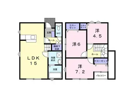 フィットセル円座I・II(3LDK/1階)の間取り写真